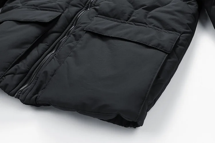 Men Turn-down Collar Multi Pockets Solid Color Simple Basic Daily Casual Trendy Parkas Autumn Winter New Fashion Coats Male Tops