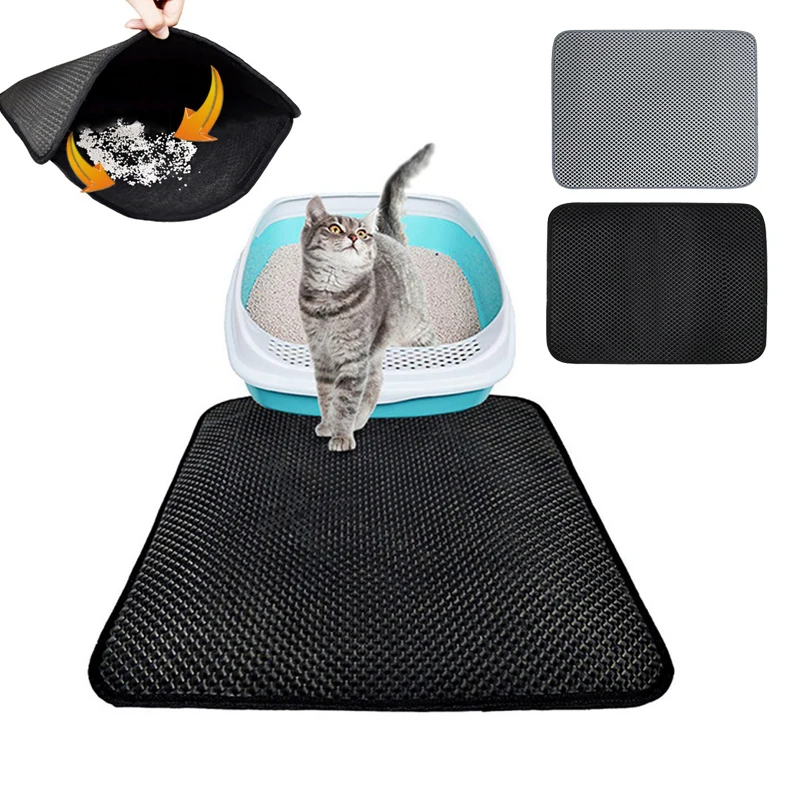 Waterproof Pet Cat Litter Mat Double Layer Cat Litter Trapping Pet Litter Box Mat Clean Pad Products Pets Cats Accessories