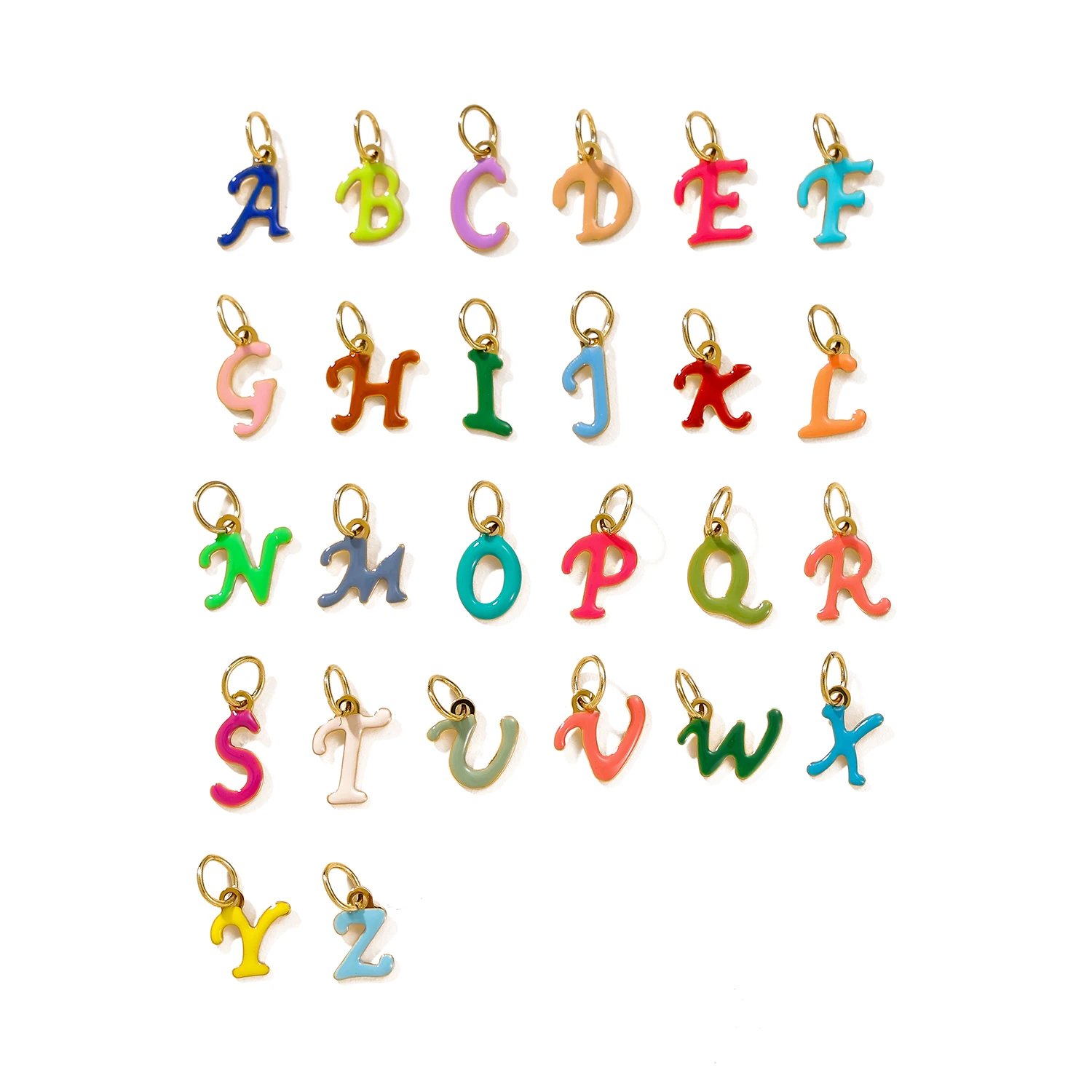 CARLIDANA Popular Fashion Initial Charm Stainless Steel Oil Drop Gold Plated Letter Pendant Alphabet for DIY Jewelry Necklace