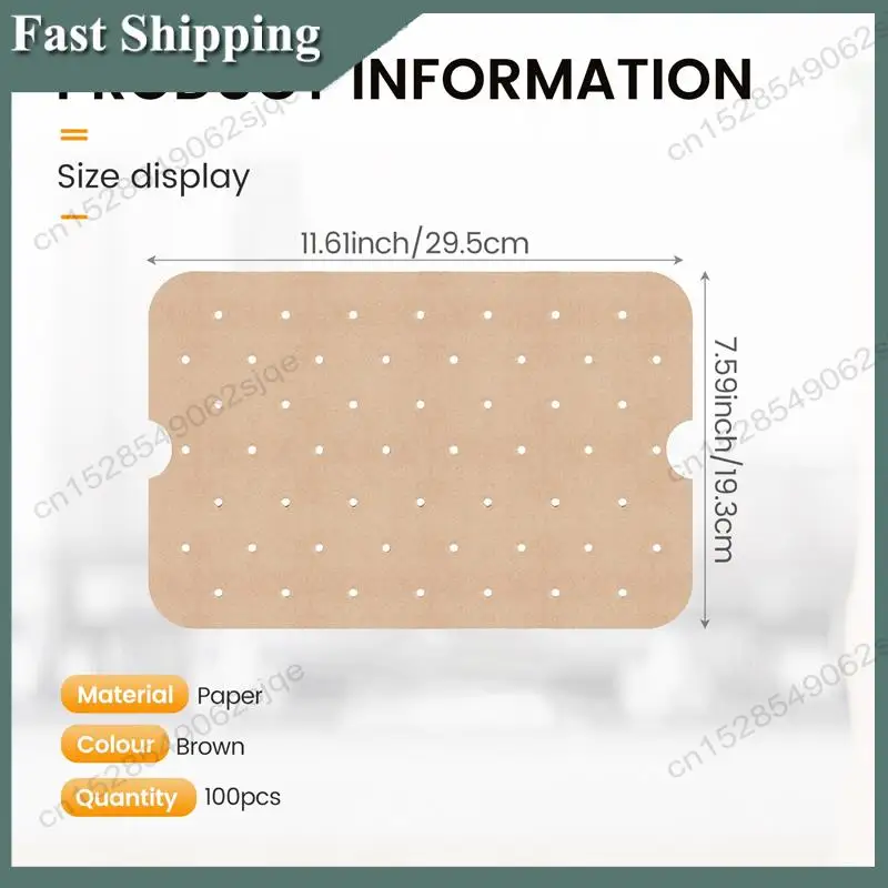 -ABKM 100 pièces papier pour friteuse à Air trou d'air friteuse à Air doublures en papier parchemin pour Ninja Foodi Smart FG551 accessoires de friteuse à Air