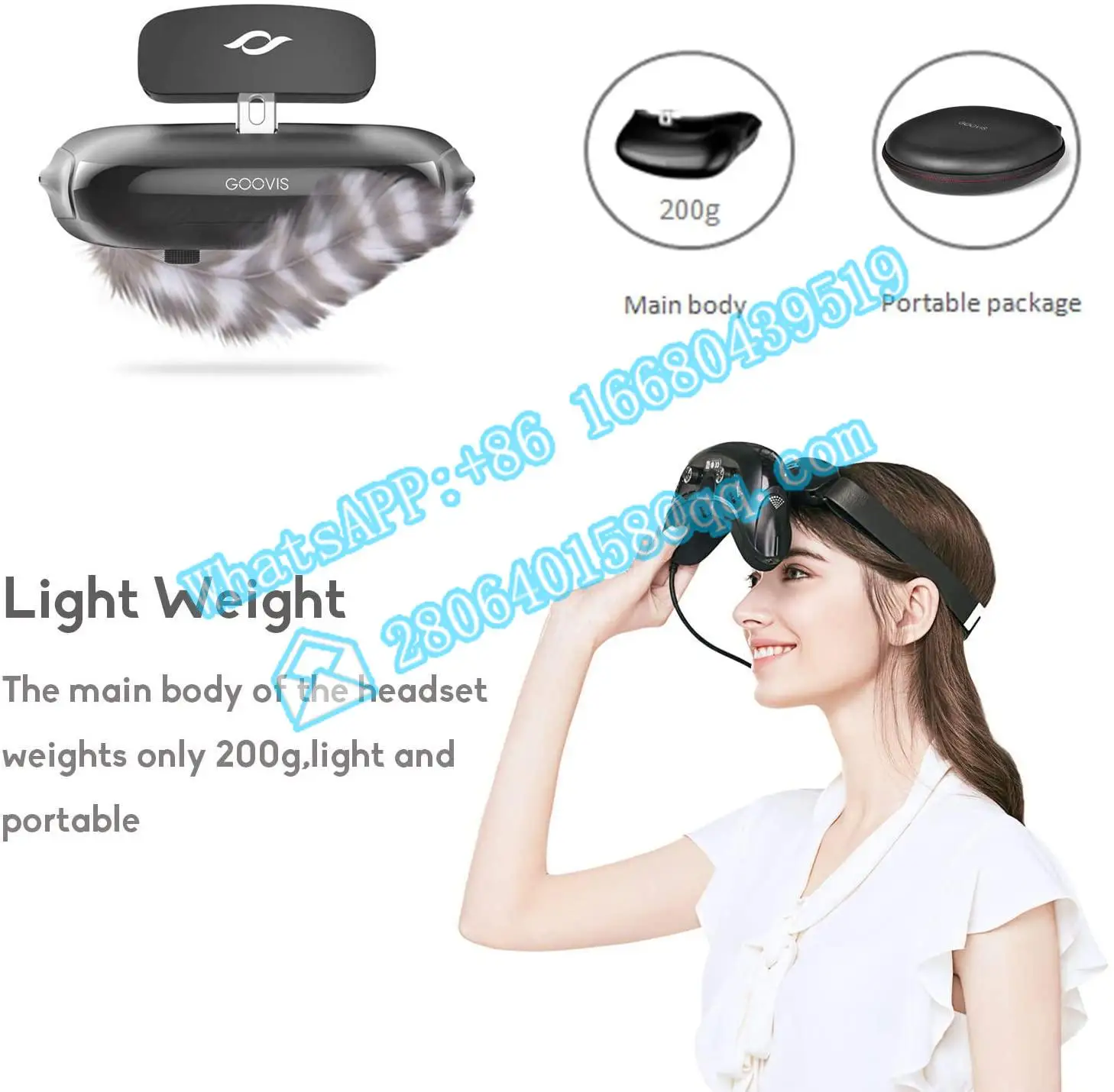 GOOVIS Cinego G2 Cinema VR Headset 3D Theater Goggles,with  OLED 1920x1080x2,HD Giant Screen Display Compatible with Set-top