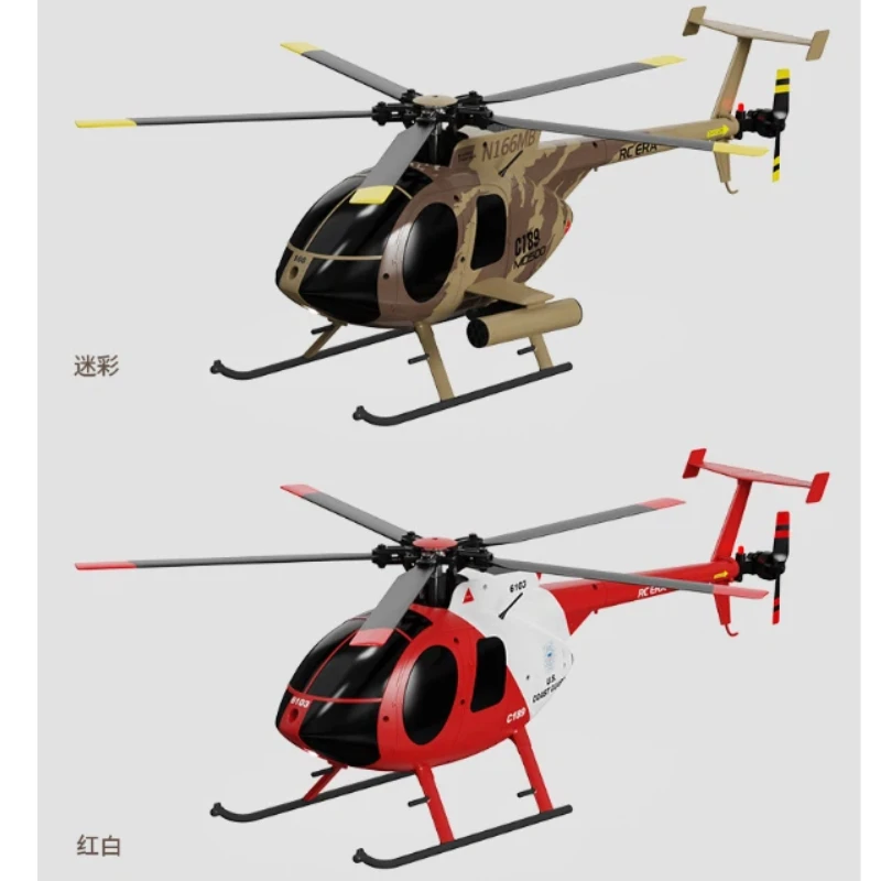 In Stock Rc Era New 1:28 C189 Bird Tusk Md500 Rc Helicopter Dual Brushless 6-Axis Gyro Simulation Model Toy For Adults Kids