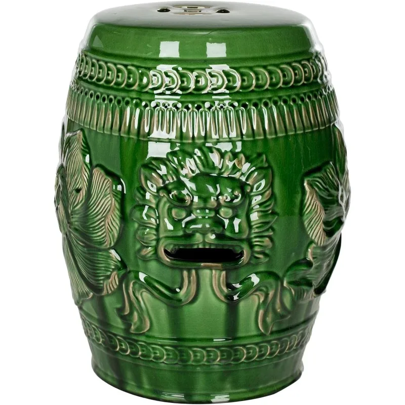 ACS4505A Chinese Dragon Ceramic Decorative Garden Stool, Green