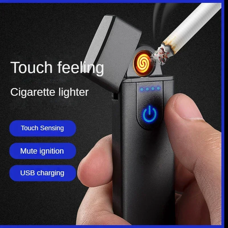 USB Rechargeable Electric Lighters Mini Cigarette Lighter For Men Plasma Charging Lighter Windproof Portable Smoking Accessories