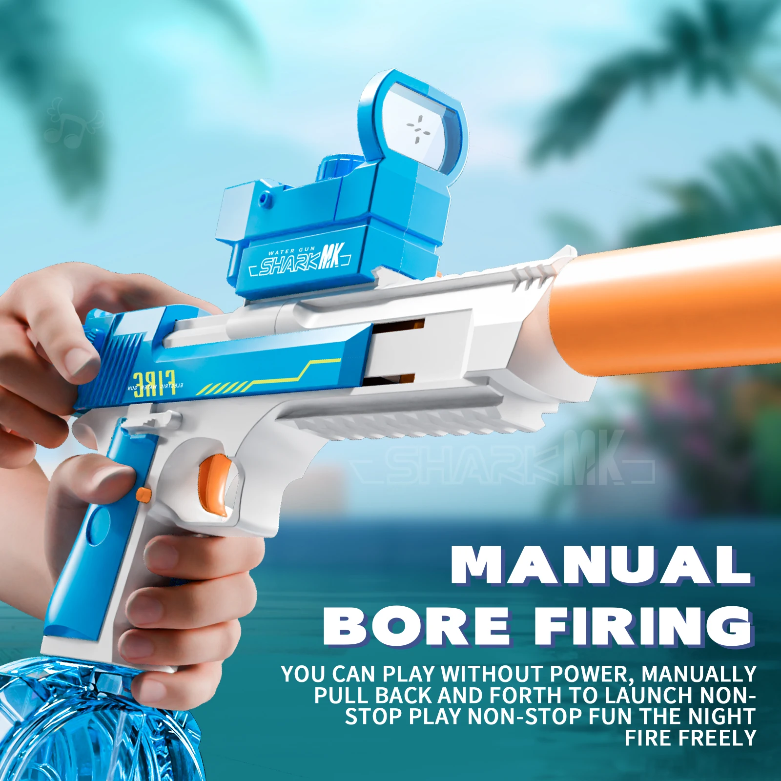 Pistola ad acqua elettrica per adulti e bambini, potente pistola automatica per schizzi, grande capacità, giocattolo da spiaggia per tiro a lunga distanza