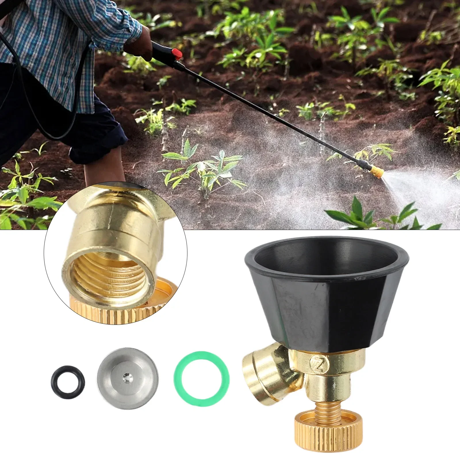 

Agricultural Atomization Adjustable Nozzle Garden Alloy Black Cyclone Nozzle Garden Watering And Irrigation Supplies Accessories