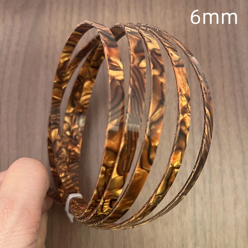 6Pcs Colorful Celluloid 2/4/5/6mm Width Guitar Binding Purfling 5 Feet Length Red Tiger Pearl