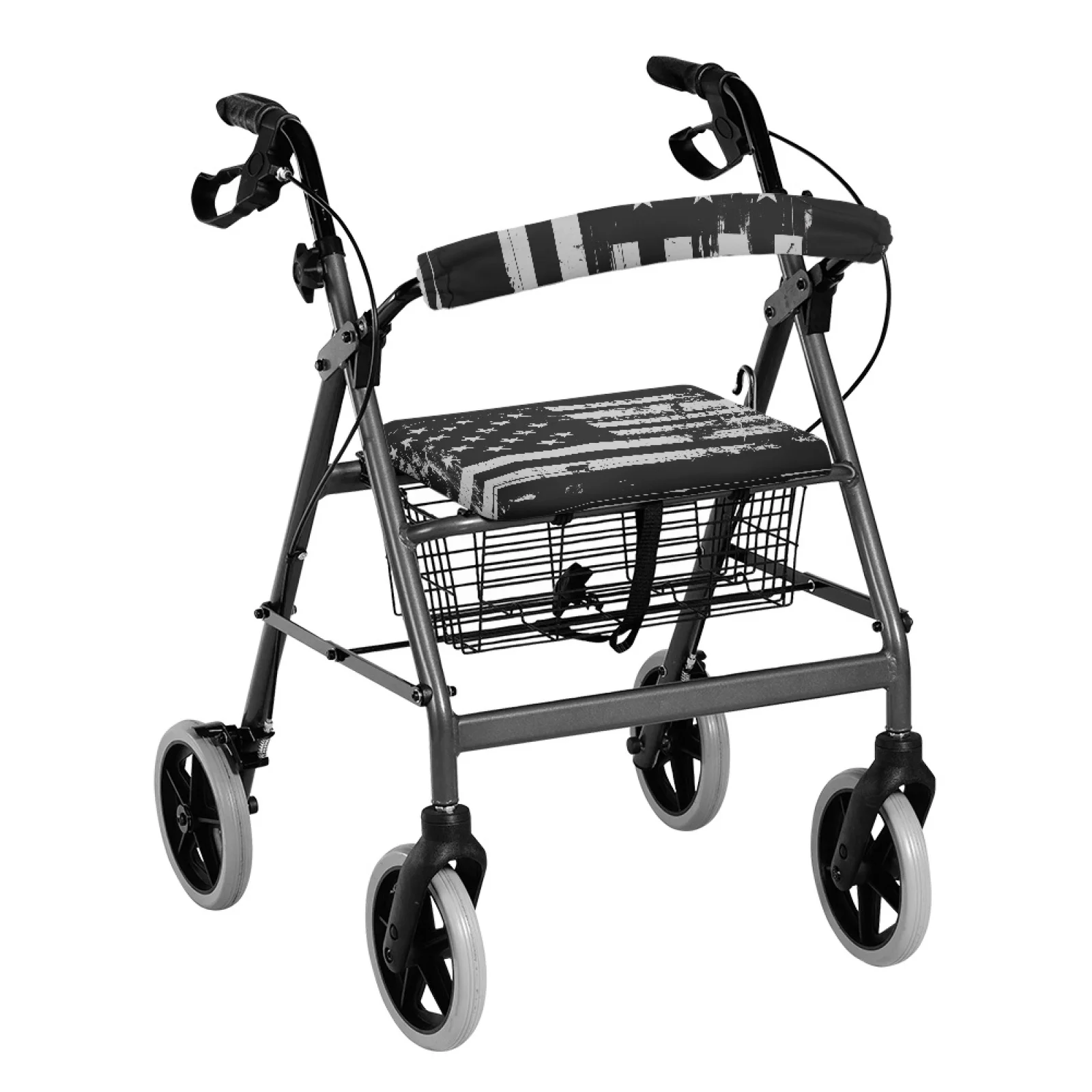 Coloranimal American Flag Pack of 2 Rollator Walker Seat Cover Rollator Walker Seat Back Cover for Ladies Neighborhoods view 2
