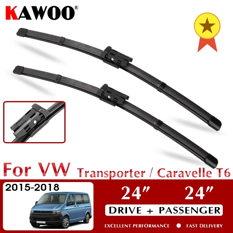 

for VW Volkswagen Transporter/Caravelle T6 2015 2016 2017 2018 24"+24" Wipers Car Wiper Blade Windshield Windscreen LHD RHD