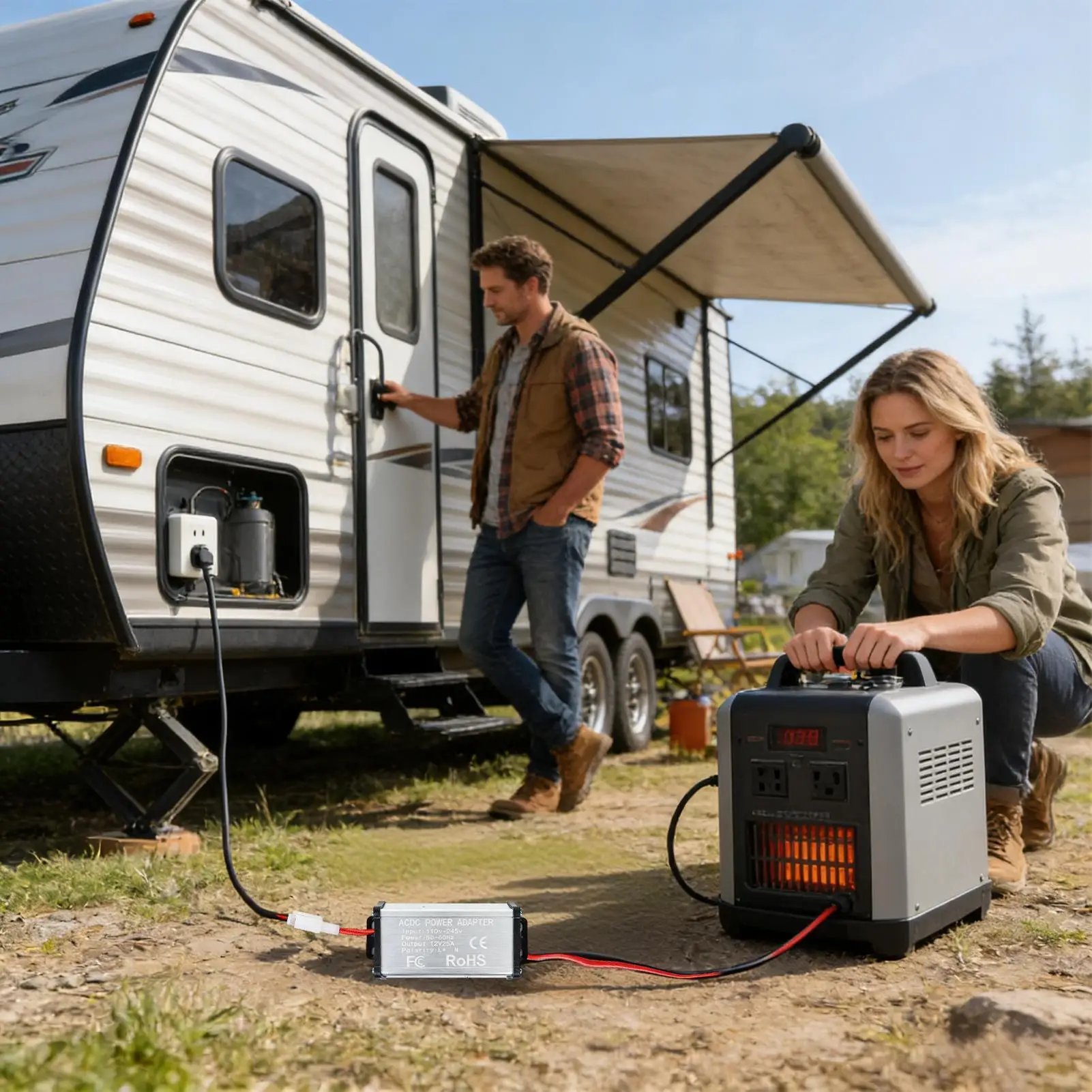 

Air Heater Power Converter Adapter 110V to 12V Transformer AC to DC Parking Heater Power Converter 25A with Safety Protection