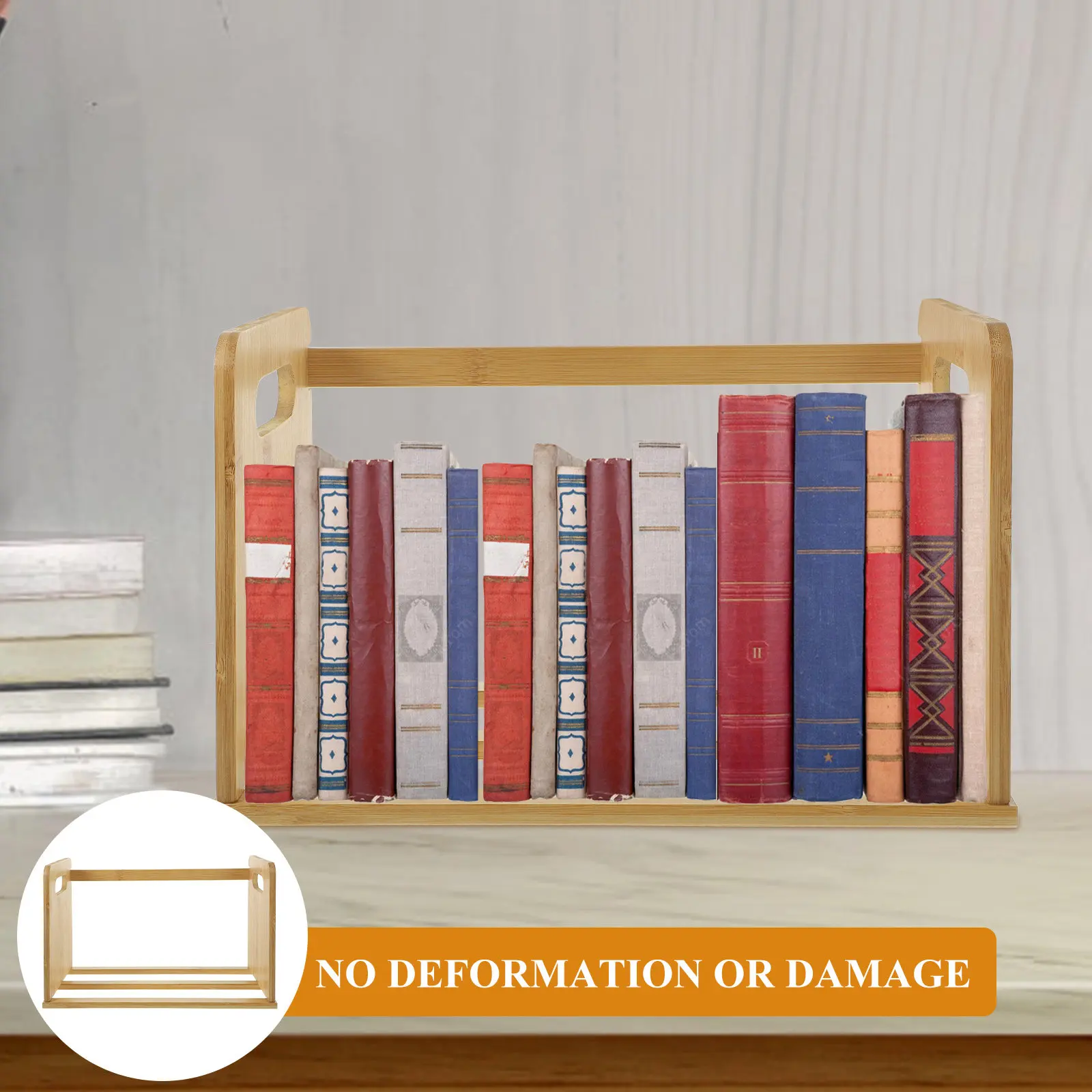 Desktop Wooden Bookshelf Creative Vinyl Record Display Rack Portable Storage Organizer Book Holder Vinyl Record Storage