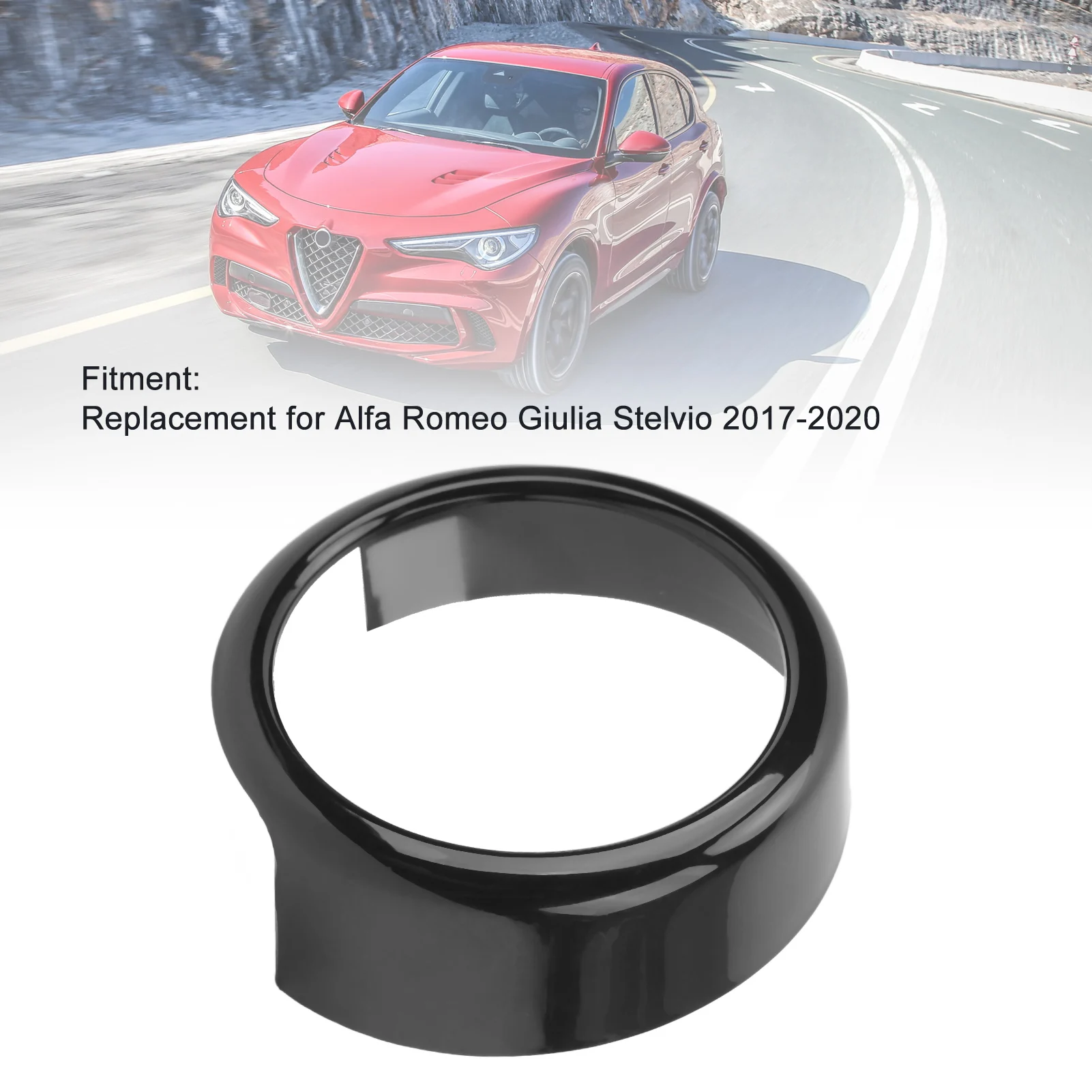 

Front Grille Emblem Logo Ring For Alfa Romeo Giulia 2017-2020 Exterior Logo Trim Stickers Car Accessories