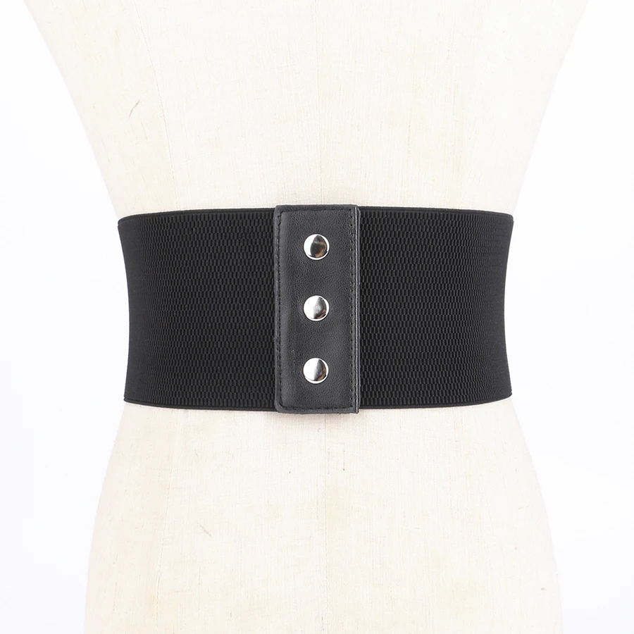 Cintura di pizzo del sesso nero cinture di capispalla del corsetto delle donne per la signora vestito decorativo francese retrò elastico largo Cummerbund scatta