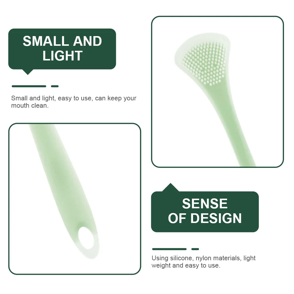

2pcs Tongue Scraper For Adults Silicone Nylon Oral Care Tool Breath Freshening Cleaning Tongue Coating Scraper Portable Dental