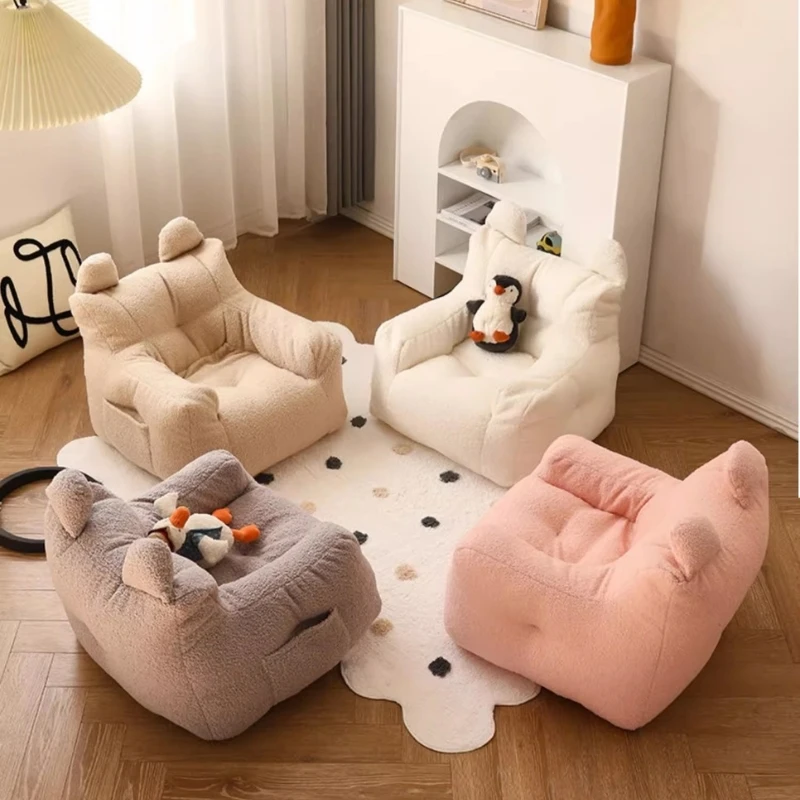 

Solid Color Small Sofa Chair Cartoon Seat Sofa Lazy Environ Mentally Friendly Portable Sofa Bedroom Furniture
