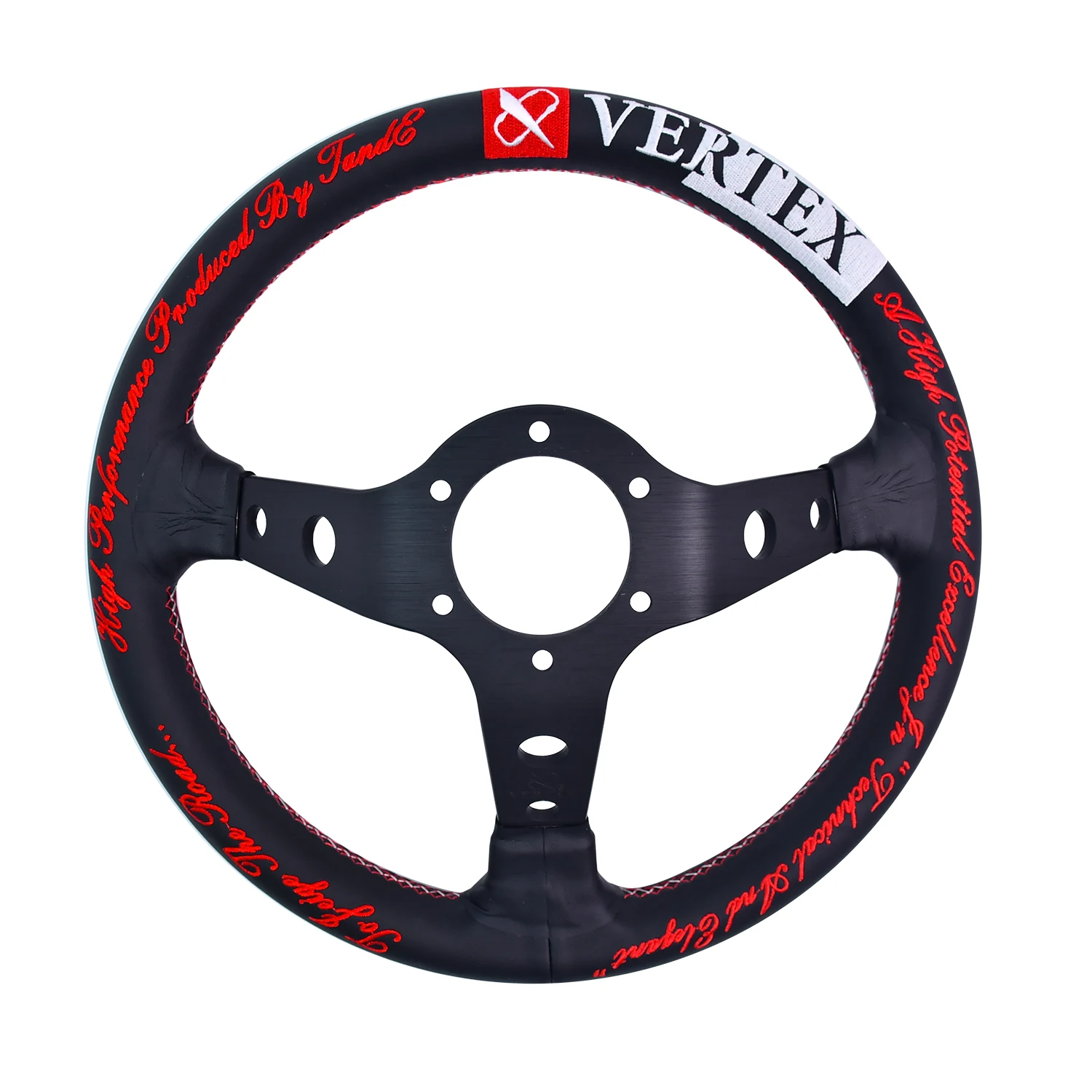 Vertex Car Sport Drift Steering Wheel 320MM Leather Aluminum Alloy Universal Car Accessory Interior Parts Racing Steering Wheel view 4