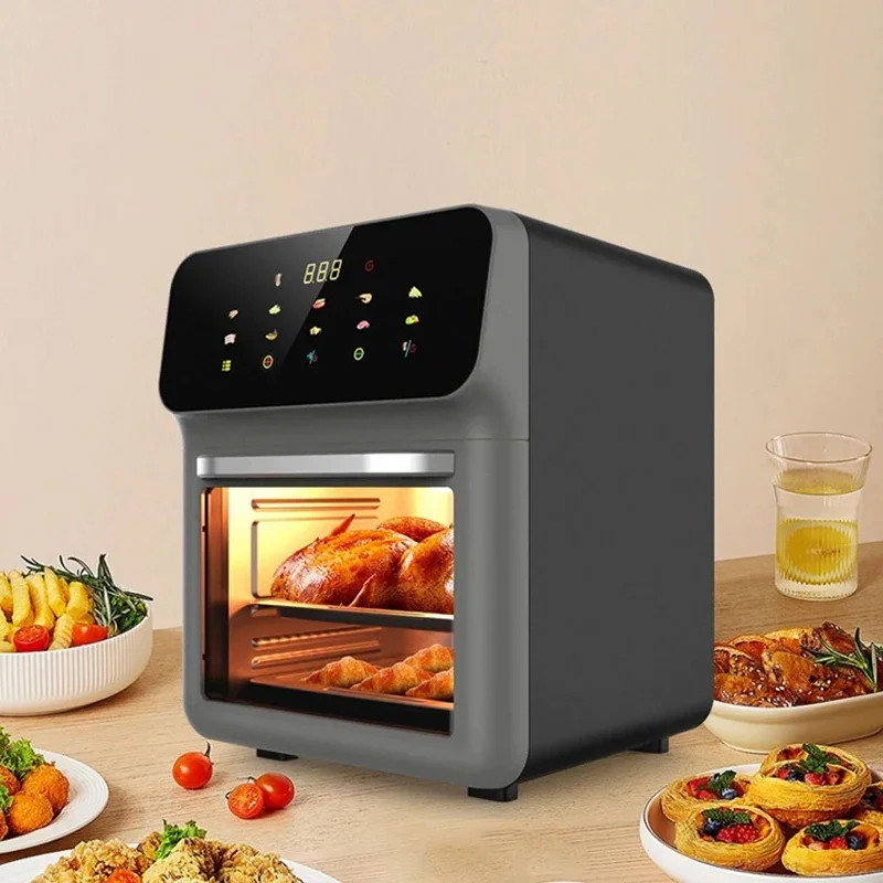 مقلاة هوائية ذات سعة كبيرة، فرن كهربائي منزلي متعدد الوظائف، مقلاة غير لاصقة، نافذة مرئية، مقلاة كهربائية ذكية تعمل باللمس