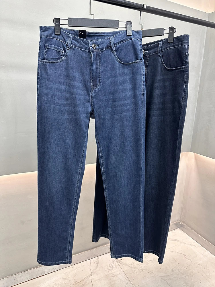 

Высококачественные винтажные джинсы прямого кроя для мужчин, повседневные, однотонные, модные, эластичные, для весеннего сезона, молодежные, современные, стильные
