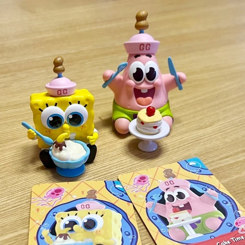 POPMART Spongebob Best Friends Series Blind Box Original Anime Action Figure Ornaments Figurines Mystery Box Cute Surprise Gift view 4
