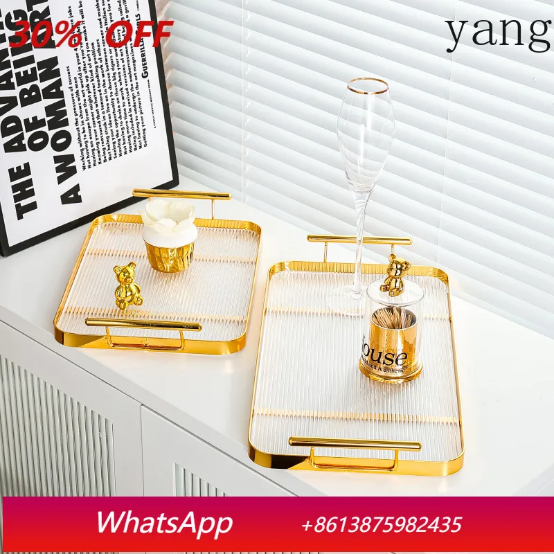 

LMM rectangular water cup tray household living room tea storage dinner plate cup