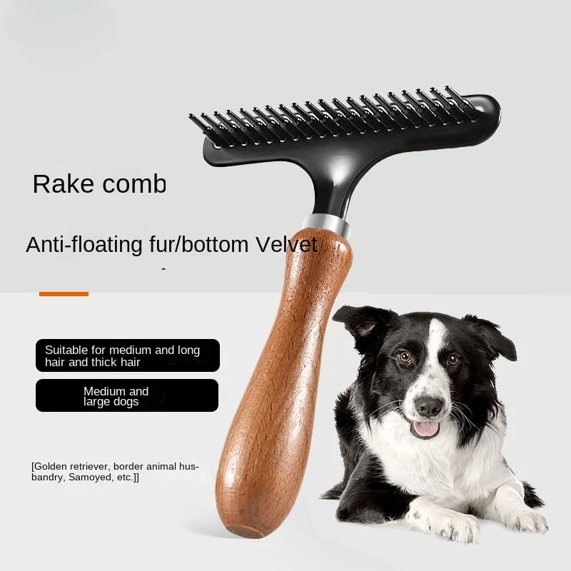 Dog Deshedding Brush Professional Pet Shedding Brush for Dogs Cats Fur Knot Cutter Sided Pet Grooming Clean Steel Needle Comb