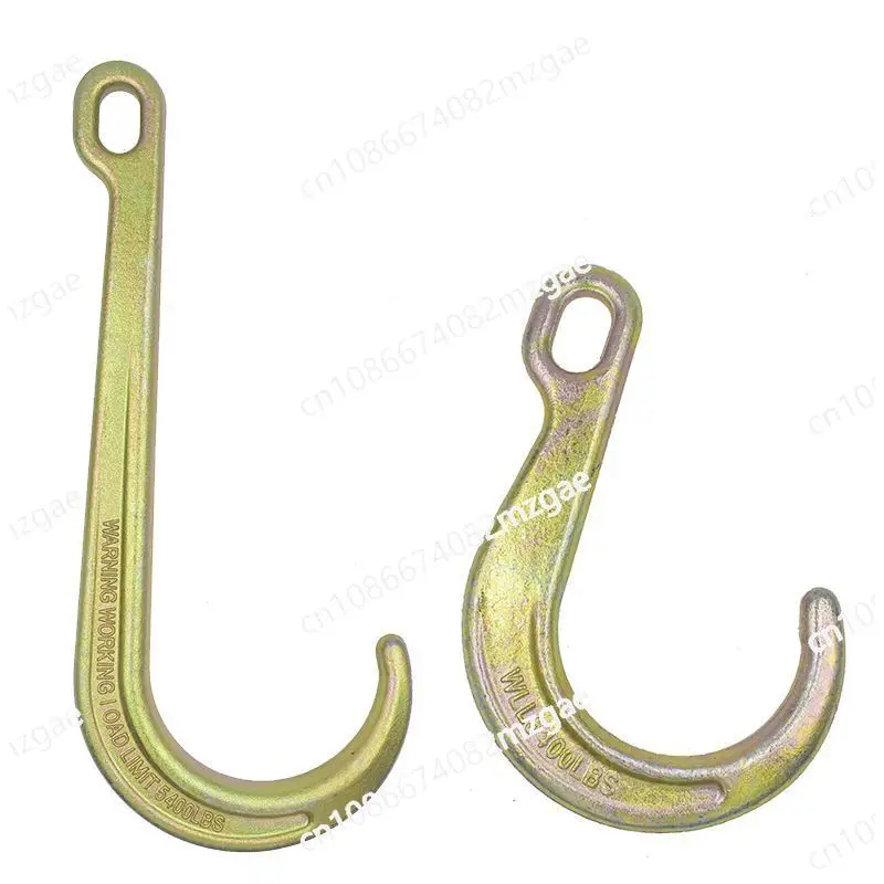 

Long handle large J hook 8 inch 15 inch wrecker large opening long mouth trailer double hook crane traction hook
