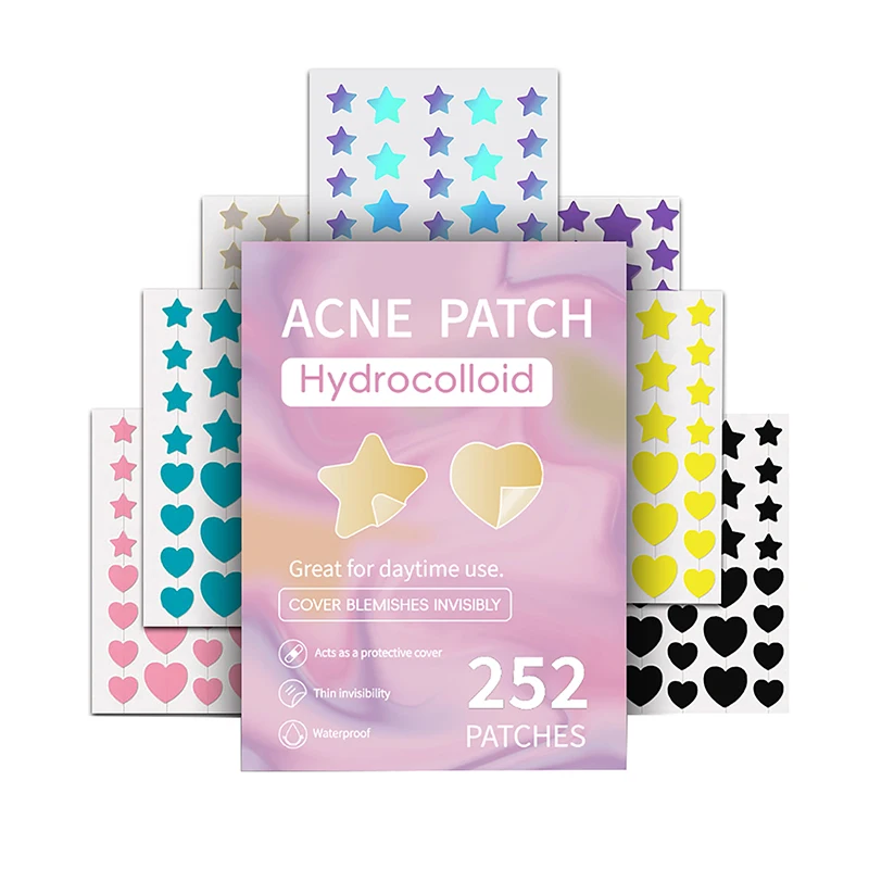 Pimple Patch Acne Remoção Skin Care Adesivos, acne invisível, corretivo, Face Spot, Ferramentas de maquiagem de beleza, 252pcs