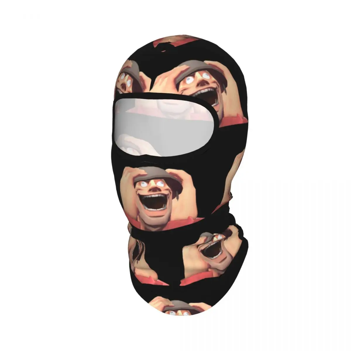 Team Fortress 2 TF2 Soldier Gmod Face Crazy Funny Meme RED Breathable Thin Balaclava Full Face Mask Sun Protection Neck Gaiter