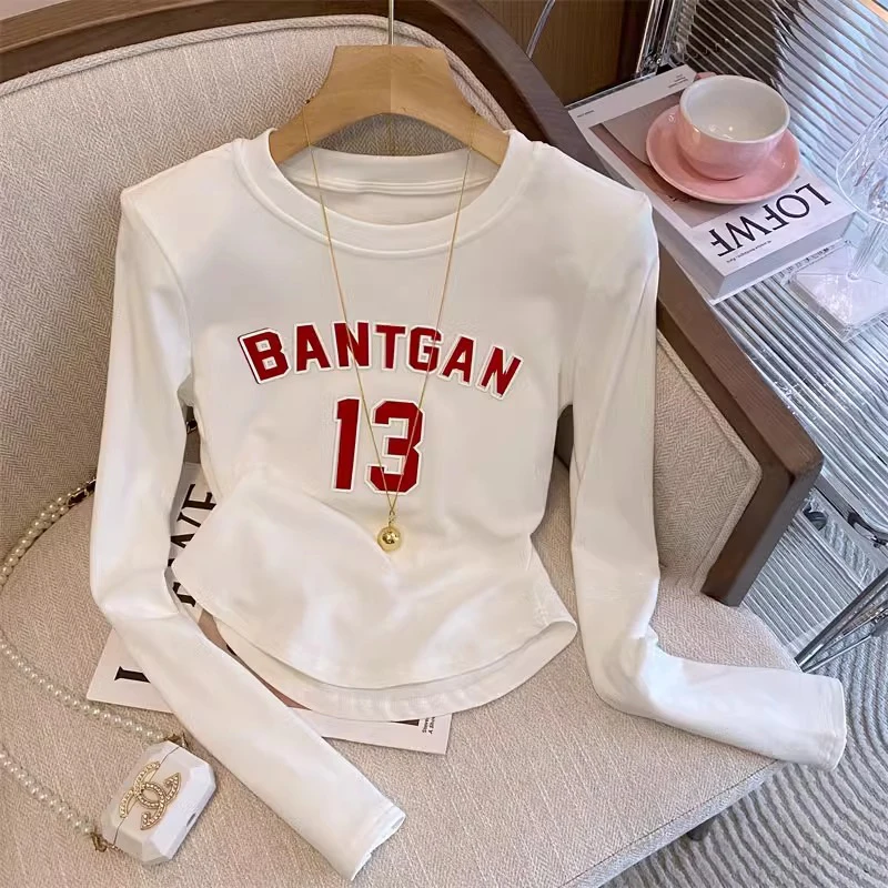 Cseta Fena Slim Fit de Manga Longa com Decote Redondo e Estampa Digital, Estilo Casual, Cseta de Aodão Mistu,...