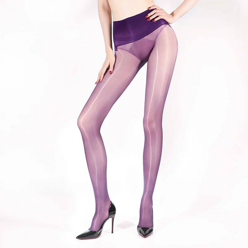 Aurora 480 Needle Seamless Butt Shaping Transparent Crotch Pantyhose Ultra Thin 5D Glossy Wide  mid Waist Sexy Slip on St...