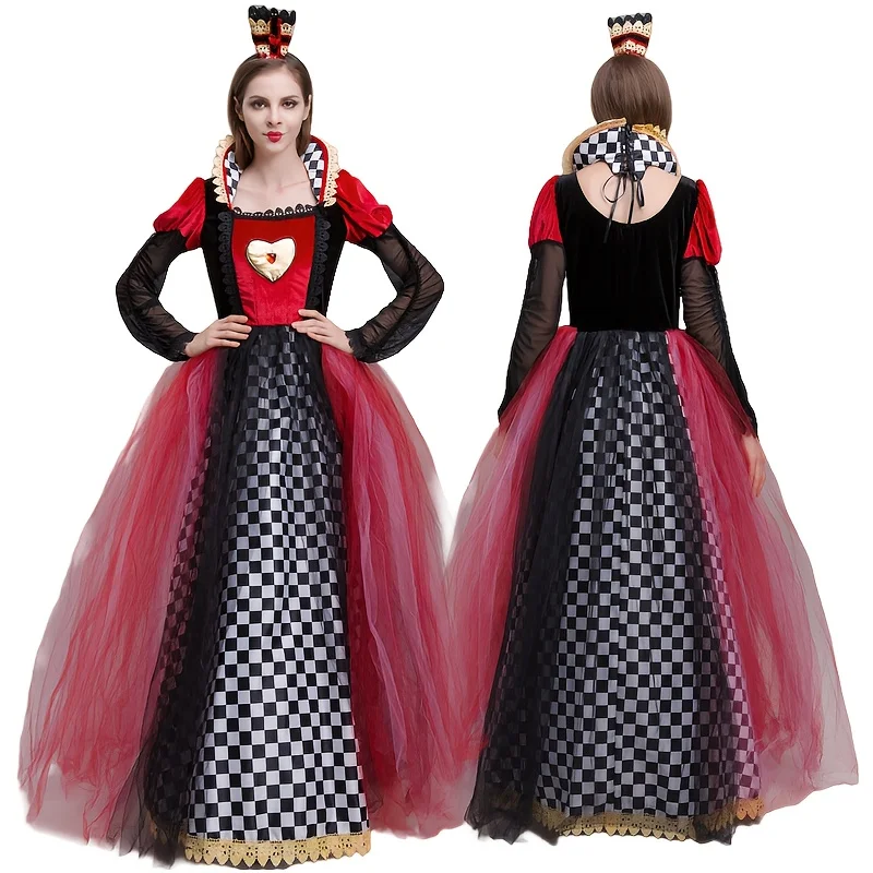 

Disney Alice's Adventures in Wonderland Red Queen Costume Peach Heart Queen Role Playing High End Movie Queen Costume Suitable for