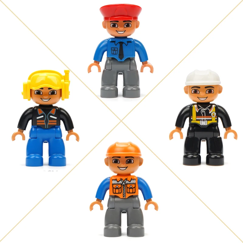 Big Building Bricks de Figuras para Crianças, Play House, Construction Block Toy, Compatível com Duplo, Cena de Simulação, Ensino Infantil, Várias Ocupações