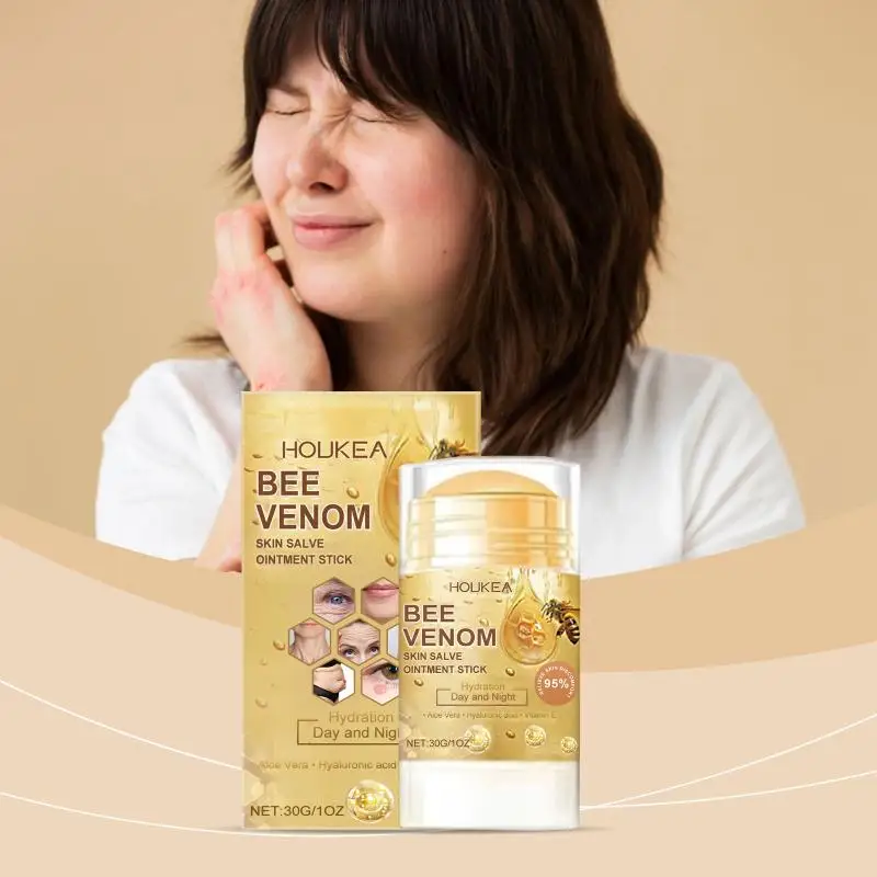 Houkea Honey Soothing Cream Stick Relieves Dry and Red Skin. Facial and Body Cleansing for Softening and Nourishing Skin Care.