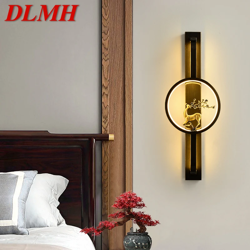 

DLMH Brass Wall Lamp LED Modern Luxury Sconce Light Interior Decoration Household Bedroom Bedside Living Room Corridor Lightin