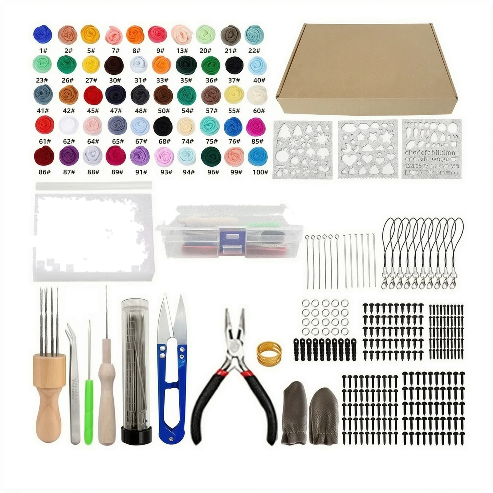 Needle Felting Kit Kit With 50 Assorted Colour Felting Wool Beginners Starting 39 X