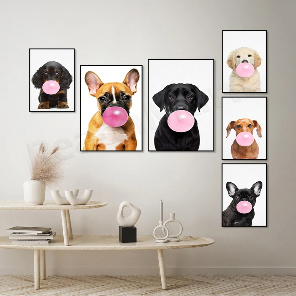 Black labrador bubblegum, poodle, dachshund puppy, golden retriever, bubblegum french bulldog, bubblegum, animal dog poster