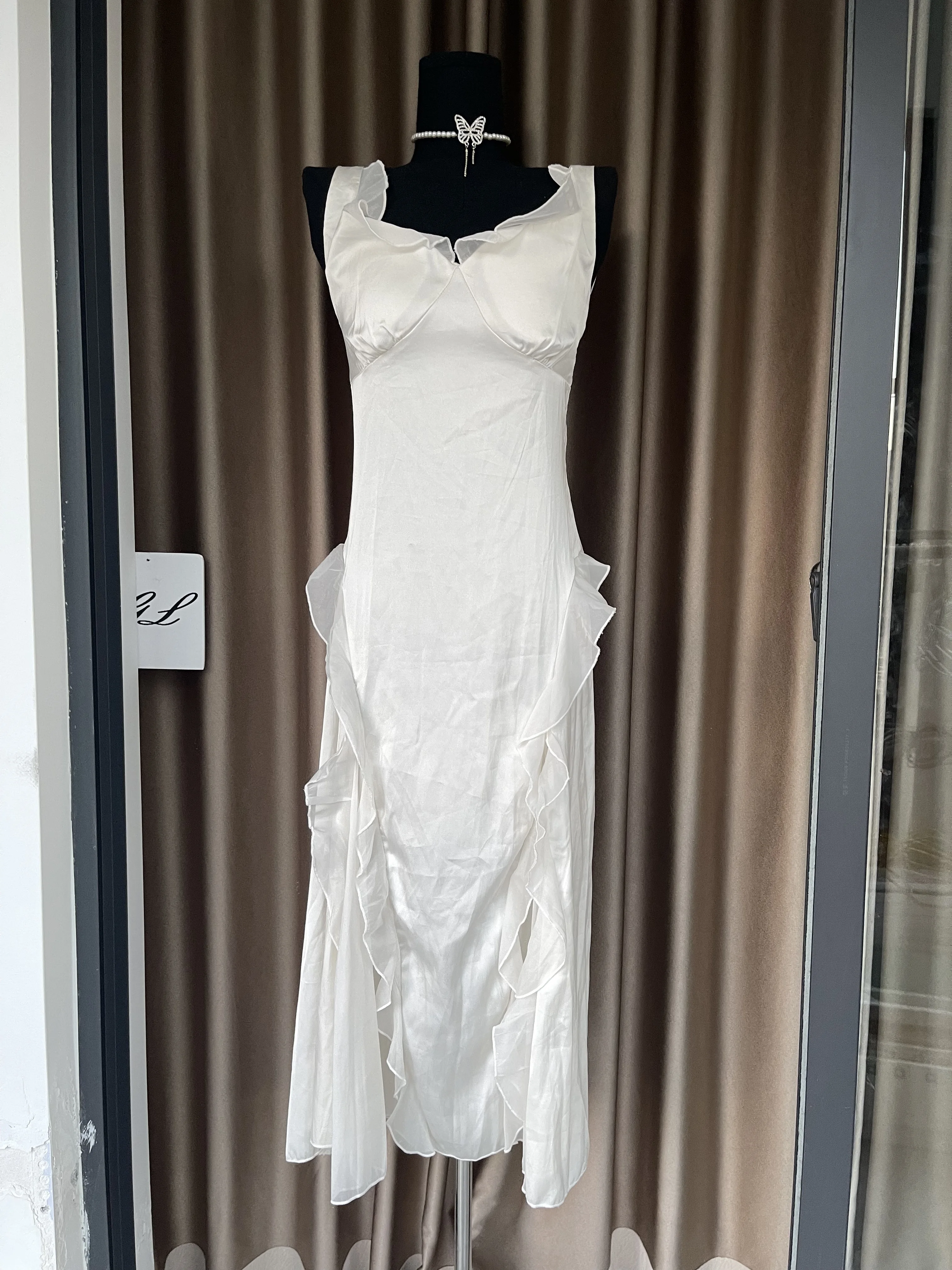 Robe longue blanche de haute qualité pour femmes, Design de mariage, élégante, soirée, célébrité, anniversaire, Club, dos nu
