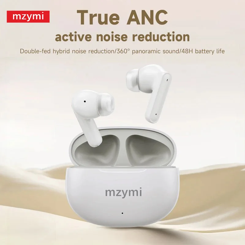 Mzymi ANC TWS Bluetooth sluchátka T80S bezdrátový aktivní hluk odvolání sluchátka stereo znít herní náhlavní špunty pro Xiaomi