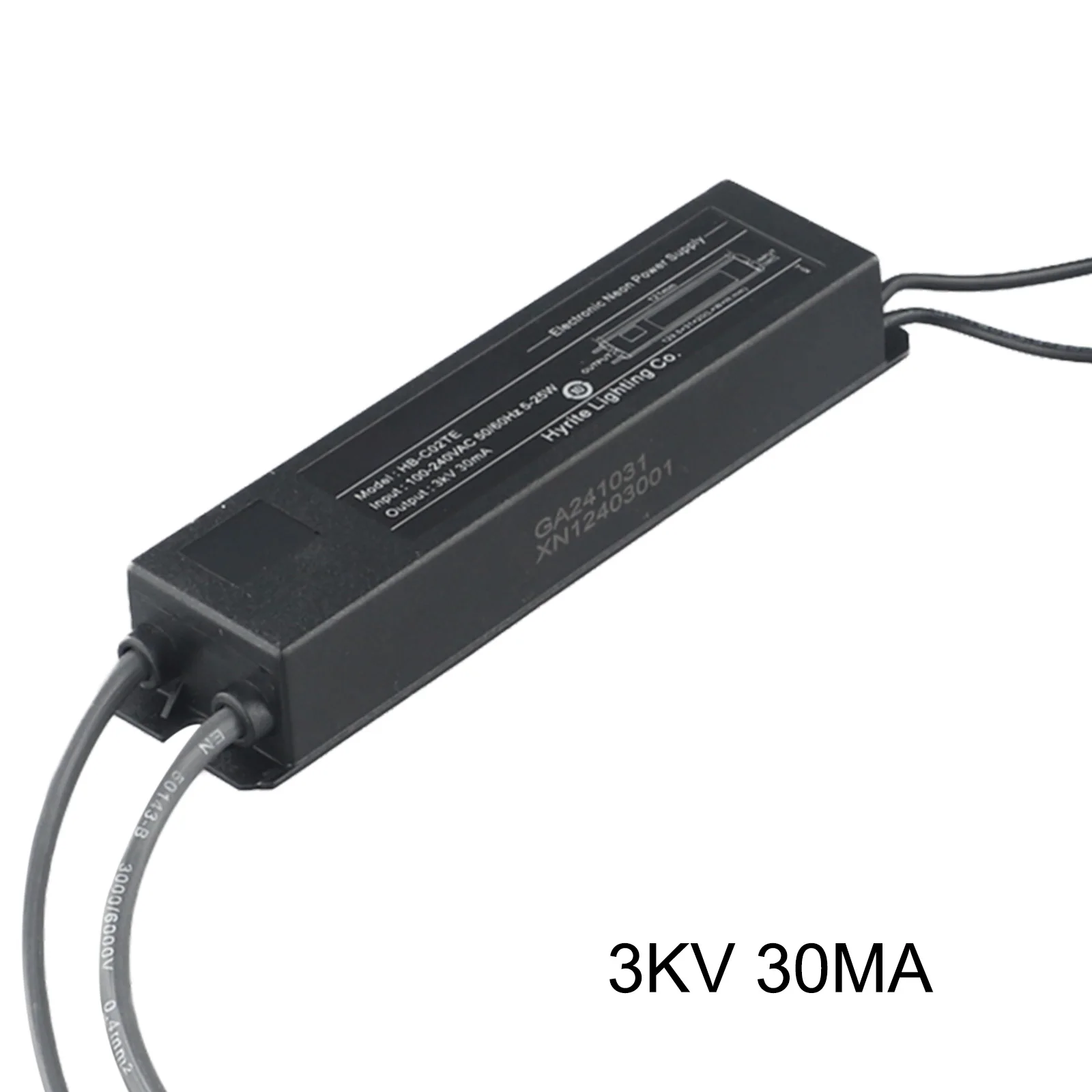 Neon Light Electronic Transformer 3KV 30mA with Filter Circuit to Reduce Interference and Weather-Resistant Design