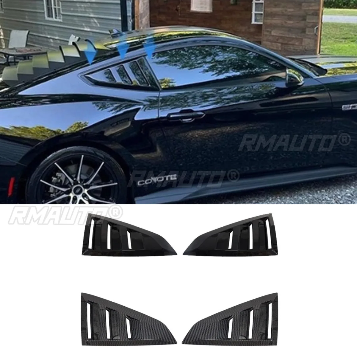 

Заднее треугольное окно автомобиля, накладка в виде акулы и щеки для Ford Mustang 2024, накладка на заднее боковое вентиляционное окно, автомобильные аксессуары