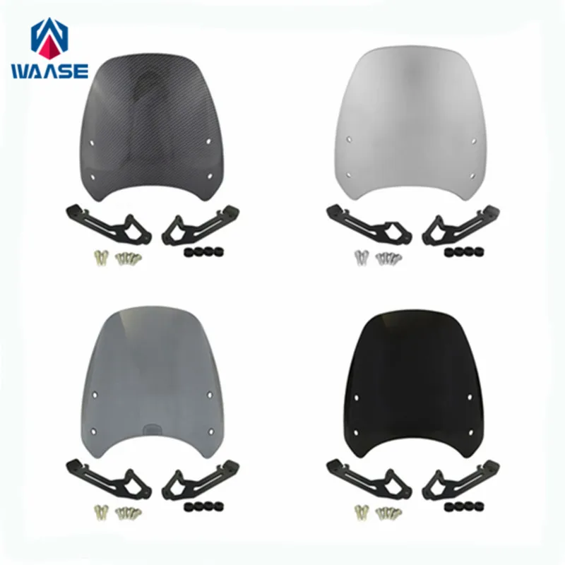

waase For Ducati Scrambler 400 800 2015 2016 2017 2018 2019 2020 Front Windscreen Windshield Wind Shield Screen with Bracket
