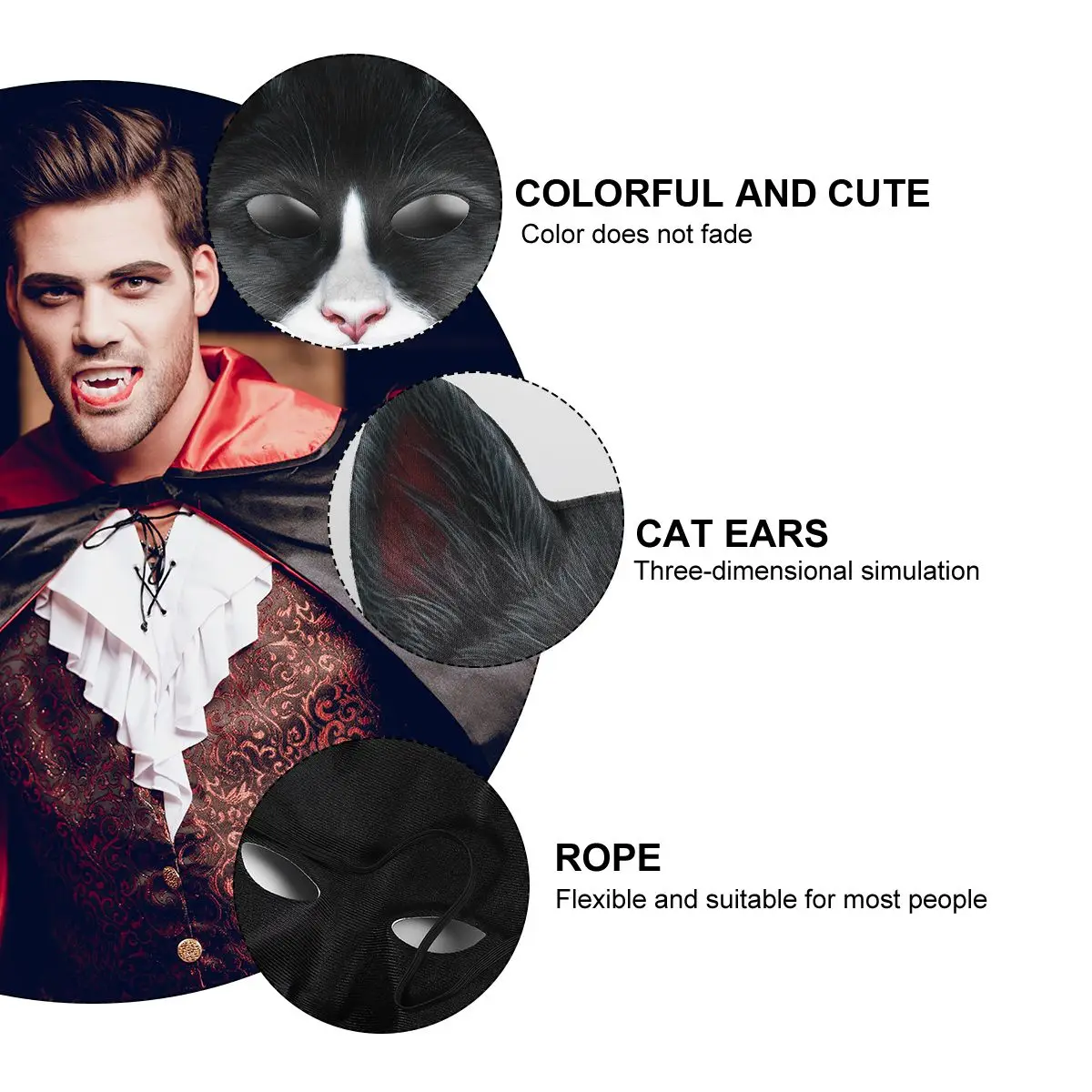 

Animal Cat Lightweight Comfortable Cartoon Party Cosplay Mask Masks Ear Costume Halloween Cosplay EVA No Irritation