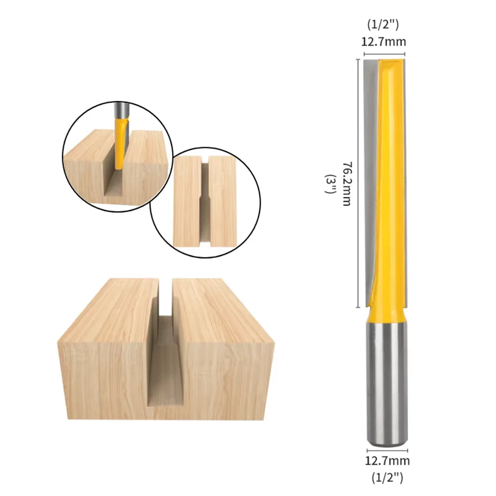 12mm shank 1/2" Shank Template Trim Router Bit - Bottom Cleaning Woodworking cutter Tenon Cutter for Woodwork view 4