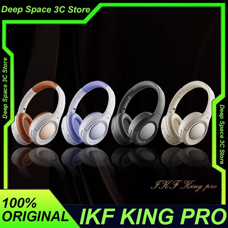 Ikf King Pro Retro Wireless Headphones Hi Res Noise Cancellation ANC Long Endurance Low Latency PC Film Mode Sports Headset