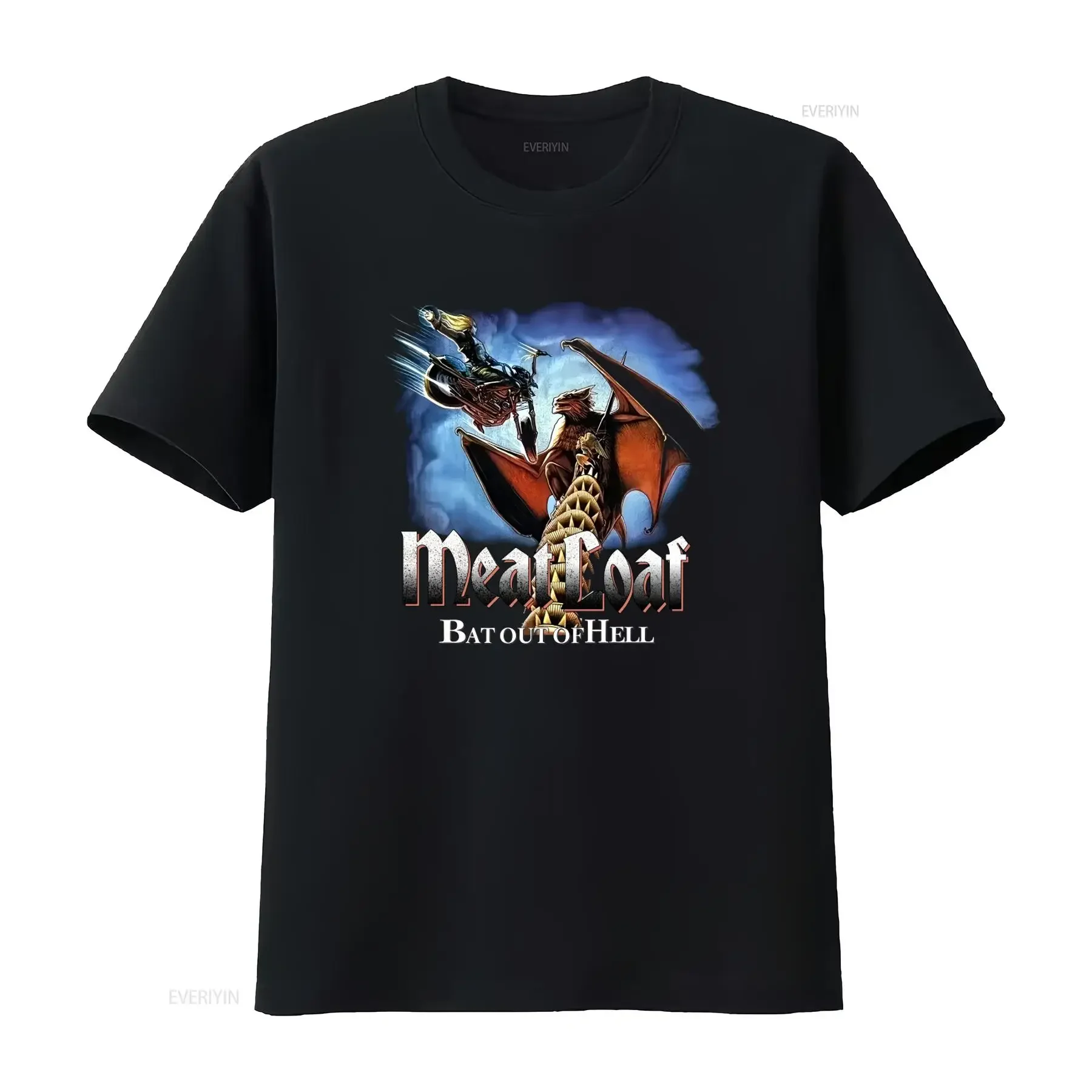 Meat Loaf Bat Out Of Hell Vintage Rock Band T Shirt Retro Design for Fans vintage Washed Unisex Breathable Slightly
