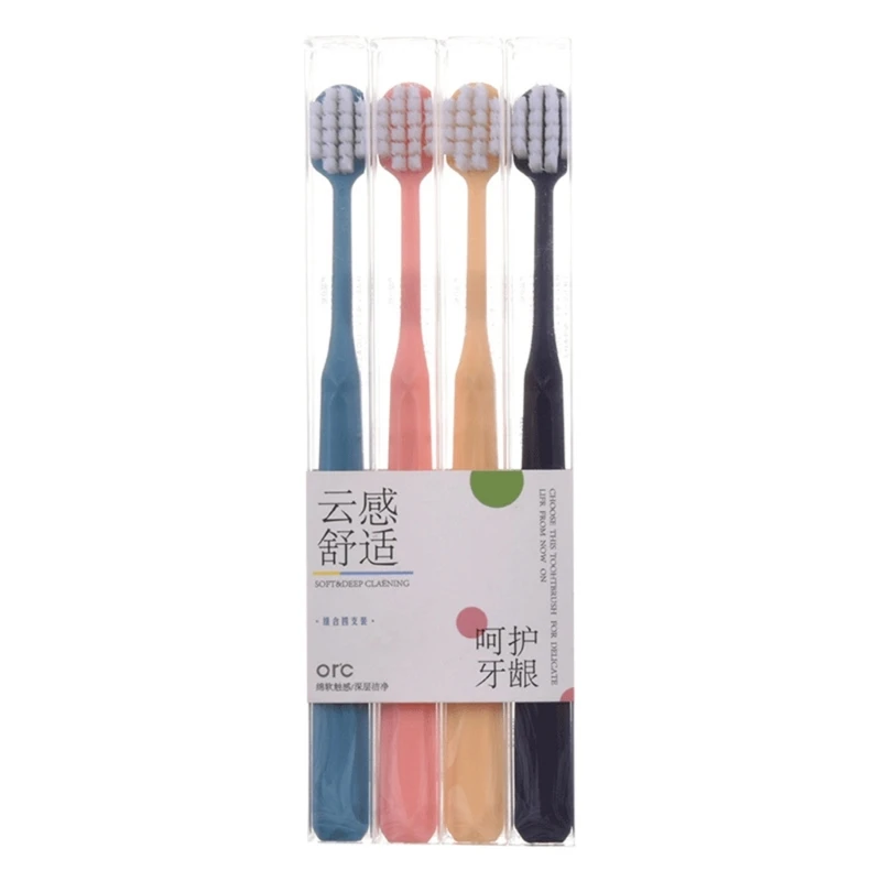 

4Pcs Soft Toothbrushes Sensitive Gums Soft Bristle Toothbrush Adult Sensitive Teeth Soft Toothbrush Travel Dental Care