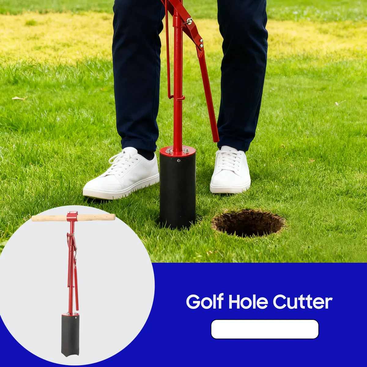 Golf Hole Cutter Green Lever Action Hole Cutters Manual Punch Machine Golf Hole Digger Hole Puncher Golf Course Hole Opener
