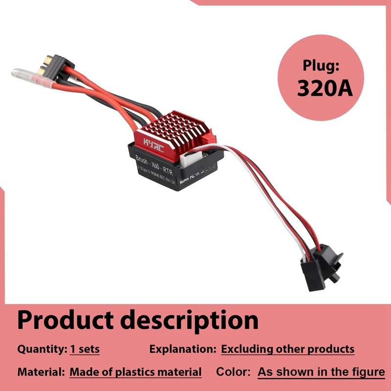 60a Esc Rc Auto Esc Geborsteld Elektrische Snelheidsregelaar 6V/2a Bec Vervanging Voor 1/10 Rc Auto