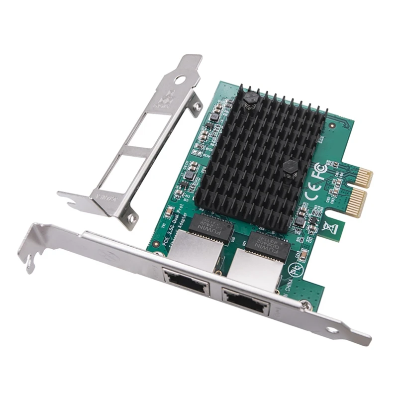 2 Port 2.5G Pcie Network Card 2.5 Gigabit Ethernet Adapter RTL8125BG Chip PCI-E Ethernet LAN Adapter For Desktop PC Easy Install