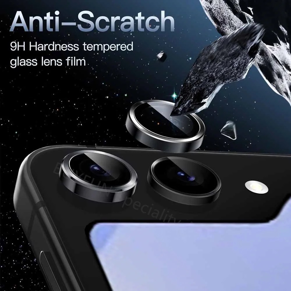 Rear Metal Camera Lens Protector Ring For Samsung Galaxy ZFlip6 Curved Tempered Glass Samung Z Flip6 Flip 6 Lens Cap Accessories